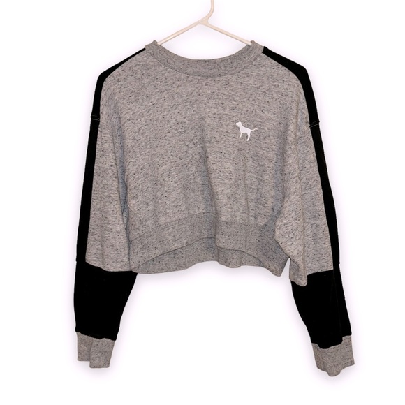 PINK Cropped Crew Neck Sweatshirt - Picture 1 of 4